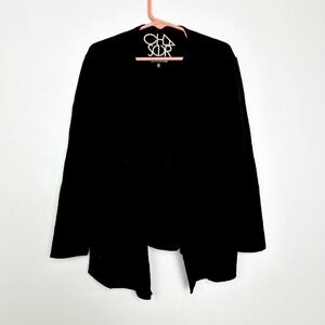 Chaser NWOT Girls Open Front Knit Cozy Classic Relaxed Cardigan Sweater Black 6
